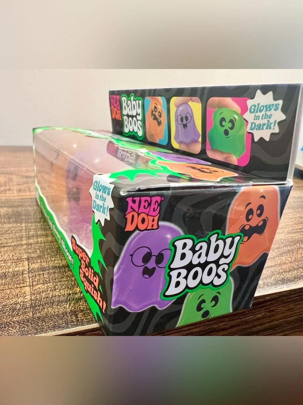 Baby Boos Glow-in-the-Dark Ghost Squish Toy Trio - Orange, Purple, Green